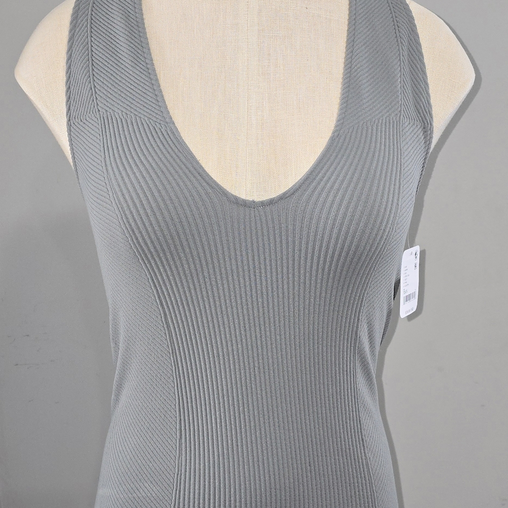 Free People Gray Ribbed Tank Top